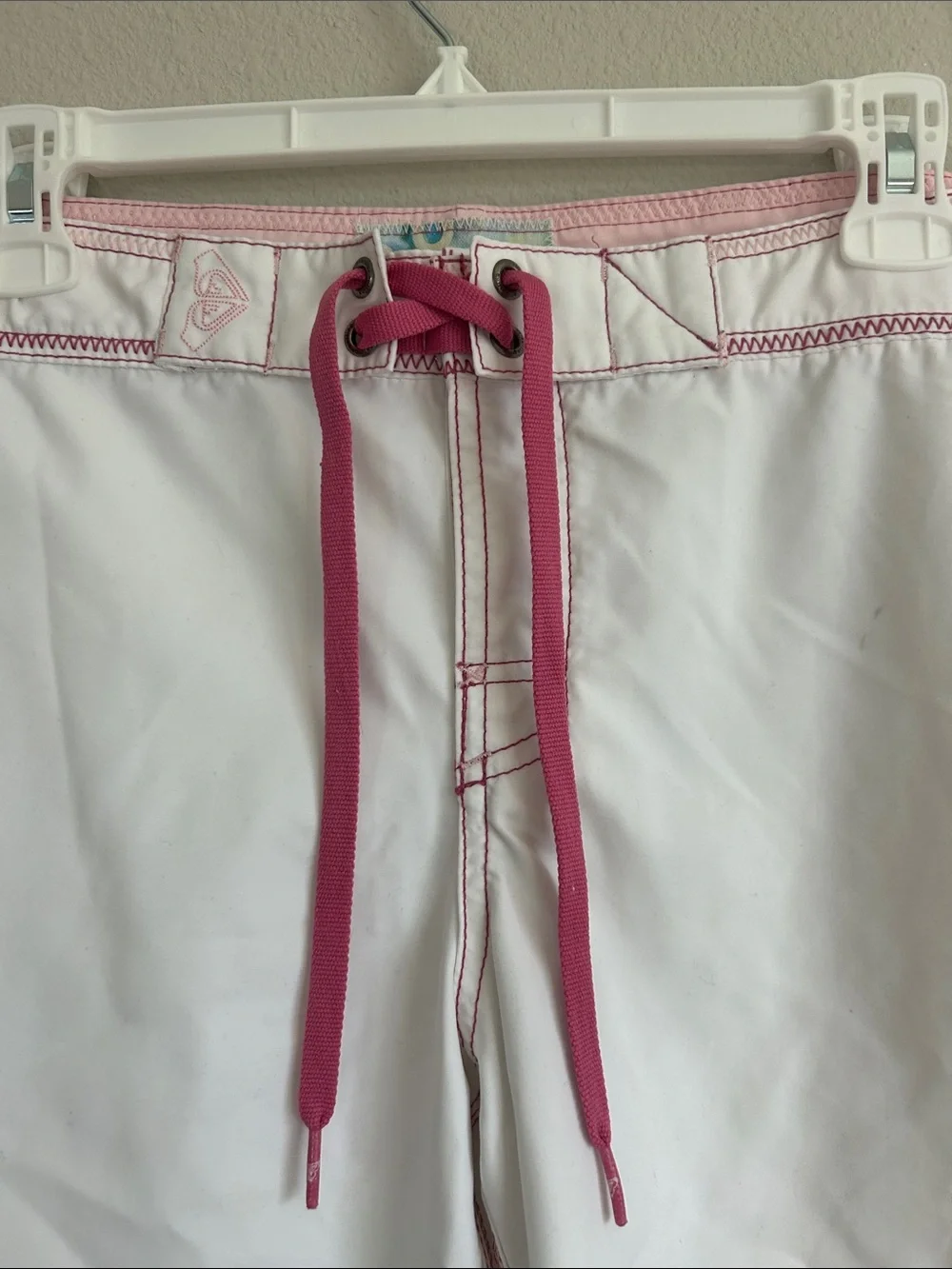 Insane Y2K Roxy White & Pink Unisex Board Shorts With Flowers